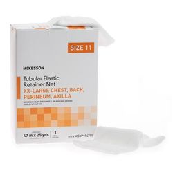 McKesson Elastic Net Retainer Dressing Tubular Elastic 47 Inch X 25 Yard (119.4 cm X 22.9 m) Size 11 White 2X-Large Chest / Back / Perineum / Axilla N