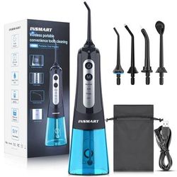 INSMART Dental Water Flosser Portable Teeth Cleaner Oral Irrigator With 300ML Tank And Whitening Jet Modes black Blue