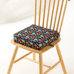 INSULAR Adjustable Booster Seat Cushion For Kids With Removable Cover For Dining And Seating Support dinosaur