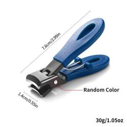 Large Jaw 8mm Opening Nail Clipper Thick & Hard Nail Cutter Stainless Steel Manicure Tool With Anti Splash Design blue