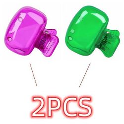 Travel Toothbrush Head Covers, Protective Snap On Clip For Hygiene & Portability purple And Green