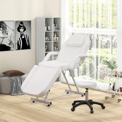 73 Inch Facial Chair Set With Removable Headrest, Detachable Armrests & Towel Rack, Adjustable Salon Tattoo Chair 73 Inch Facial Chair Set With Removable Headrest, Detachable Armrests & Towel Rack, Adjustable Salon Tattoo Chair