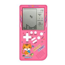 Mini Portable Retro Handheld Console, Classic Pocket BRICK Game Machine For Children Educational Puzzle Play pink