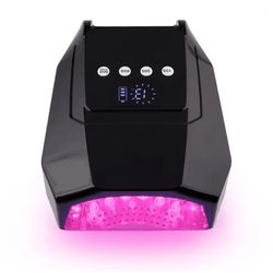 98W Cordless UV LED Nail Lamp Fast Curing Gel Dryer With Mirror Finish black