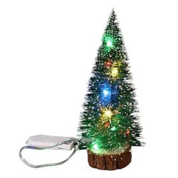 Mini LED Christmas Tree Decoration With Green Cedar And Pine Needles 20cm multicolor