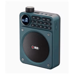Mini Digital FM Radio Bluetooth Speaker With USB TF Card Display blue