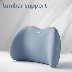 Memory Foam Neck And Lumbar Support Cushion For Car With Ergonomic Backrest And Headrest Comfort blue b