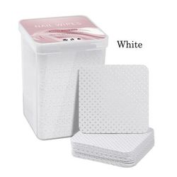 Lint Free Nail Polish Remover Cotton Wipes, UV Gel Tips Cleaner Pad For Polish & Manicure Art white