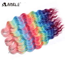 Noble Hair Synthetic Loose Deep Wave Braiding Hair Extensions Ombre Blonde Twist Crochet Curly Water Wave Braid 3t jsblue10 24inches 60cm