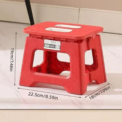 Portable Folding Stool For Adults & Children, Durable Thickened Plastic Saddle Chair For Outdoor, Camping, And Fishing red