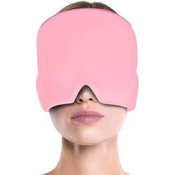Gel Ice Cap Migraine Headache Relief Cold Compress Wrap pink