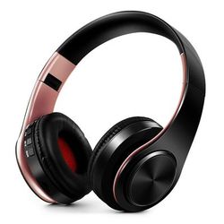 Gold Wireless Bluetooth Headphones For Men Gift, Stereo Headset With Built in MIC & 3.5mm AUX Jack For IPhone Samsung black Rose Gold
