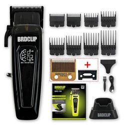 Professional Hair Clipper For Men, Quiet Motor, 5 Stage DLC Blade Trimmer With Base, Precision Barber Cutting Tool black blade Original