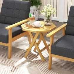 Teak Wood Octagon Coffee Table With X Shaped Legs & Slatted Tabletop, Foldable Outdoor Design Teak Wood Octagon Coffee Table With X Shaped Legs & Slatted Tabletop, Foldable Outdoor Design