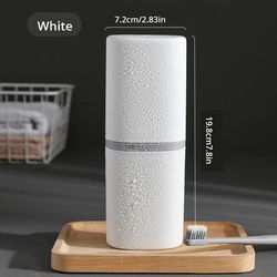 Toothbrush Travel Case, Portable & Hygienic Holder For Travel, Camping & Business Trips,Compact Plastic Toothbrush Cover white