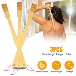 3 PCS Natural Bamboo Back Scratcher Long Reach Itch Relief Tool, Portable & Handcrafted Gift For Men & Women 3 PCS Natural Bamboo Back Scratcher Long Reach Itch Relief Tool, Portable & Handcrafted Gift For Men & Women