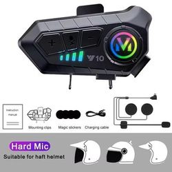 Motorcycle Helmet Bluetooth Headset Waterproof With Long Battery Life y10 Half Mic