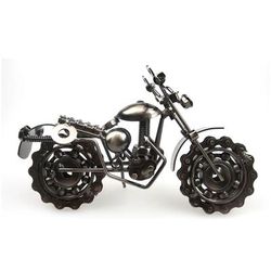 21cm Retro Bronze Motorcycle Model, Handmade Metal Vintage Home Decor, Iron Boy Gift & Kid Toy Figurine gray