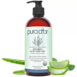 Natural Aloe Vera Gel For Skin & Hair, Organic Lavender Enriched Sunburn & Eczema Treatment, Soothing Hydration Gel Natural Aloe Vera Gel For Skin & Hair, Organic Lavender Enriched Sunburn & Eczema Treatment, Soothing Hydration Gel