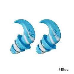 Reusable Silicone Noise Reducing Earplugs For Sleeping Swimming And Sound Protection blue