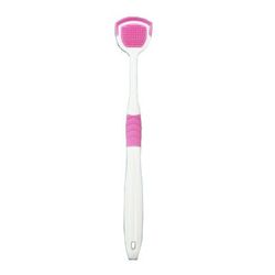 Reusable Silicone Tongue Scraper Brush For Adults & Kids Washable Tongue Cleaning Tool For Fresh Breath & Oral Hygiene red