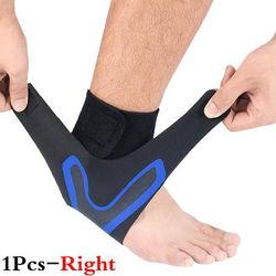 Adjustable Compression Ankle Sleeve, Elastic Ankle Brace Guard For Anti Sprain Support & Heel Protection 1pcs blue right xl