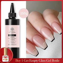 BORN PRETTY 10 In 1 Glue Gel Nail Polish With Rubber Base And Super Bright Top Coat jelly Nude Gel Jn13