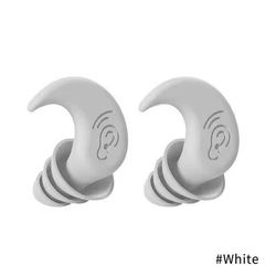 Reusable Silicone Noise Reducing Earplugs For Sleeping Swimming And Sound Protection white