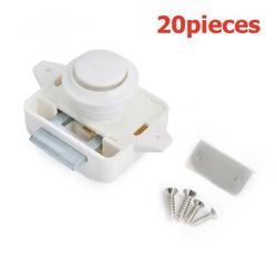 20 Piece RV Push Lock Set For Cabinets And Drawers Child Safety And Furniture Latches carlock001 white