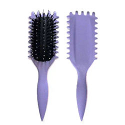 Women's Hair Comb, Hollow Shaped Curly Hair Comb With Multi Functional Scalp Massage & Anti Static Fluffy Hair Brush purple