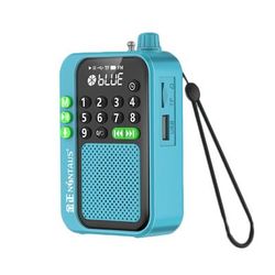Wireless Mini Pocket FM Radio Digital Receiver With Bluetooth Speaker, LED Display, High Sensitivity, Sleep Timer blue