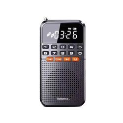 Mini Bluetooth Pocket Radio Portable FM Receiver & Music Player With Flashlight black