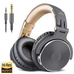 DJ Headphones Wired Studio Pro Headset With Mic HiFi Monitor Sound, Dual Cable Music Headphones For Phone, Laptop pro 10 gray