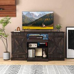 Modern 58 Inches TV Stand For TVs Up To 65" With 20 Color LED Lights, Storage Cabinets & Shelves Modern 58 Inches TV Stand For TVs Up To 65" With 20 Color LED Lights, Storage Cabinets & Shelves