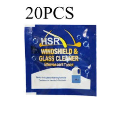 All Season Windshield Washer Effervescent Tablet, Solid Concentrate, Shellac Free Formula For Streak Free Cleaning 20pcs