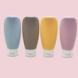 Refillable Bottle, Soft Silicone Lotion Container, Squeeze Tube Empty Bottle For Travel Shampoo & Toiletries matte Colorful