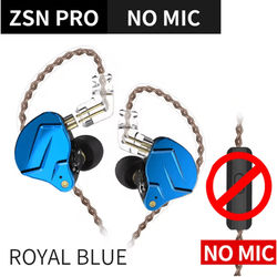 KZ ZSN PRO Hybrid In Ear Earphones royal Blue No Mic