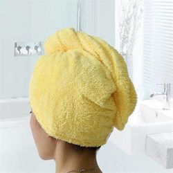 Comfy Quick Dry Hair Wrap Ultra Absorbent Hair Towel, Perfect Gift For Women & Men Yellow