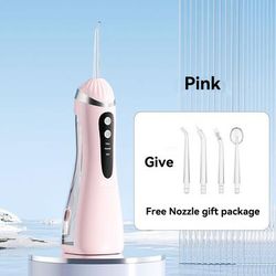 Portable Dental Water Flosser, Waterproof Oral Irrigator With Cleaning Modes, Rechargeable Jet Floss For Teeth Whitening pink