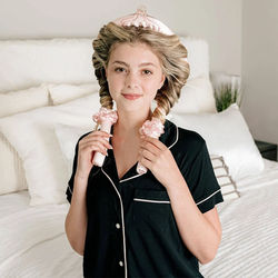 Silk Heatless Hair Curling Ribbon Kit Perfect Gift For Effortless Silk Curls Pink