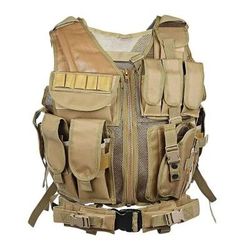 Adjustable Molle Tactical Vest Security Combat Body Armor Vests For Airsoft CS Game Hunting Army Outdoor Training Gear khaki
