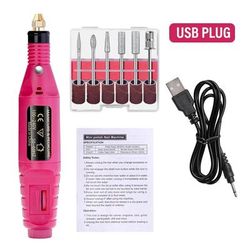 Strong Function Nail Drill Machine Set Electric Nail Sander Gel Polish Remover Tool For Manicure Pedicure Acrylic Nail red
