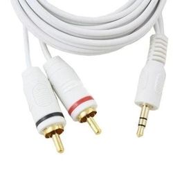 3.5mm Stereo Male To 2 RCA Dual Audio Male Adapter Speaker Cable High Quality White Aux To RCA Cable For Home Car Audio 3.5mm Stereo Male To 2 RCA Dual Audio Male Adapter Speaker Cable High Quality White Aux To RCA Cable For Home Car Audio
