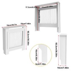 White Radiator Cover Wall Cabinet MDF, Modern Wood Cabinet Grill Cover For Living Room Decor s