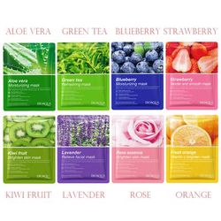 8pcs Natural Plant Face Mask Set, Korean Beauty Skincare For Moisturizing, Firming & Hydrating a