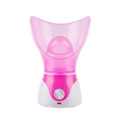 GlowMist Ionic Facial Steamer Hot Mist Pore Cleaner & Skin Hydration Tool For Home Spa Care pink