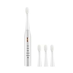 Classic Acoustic Electric Toothbrush For Adults, 5 Gear Mode, USB Charging & IPX7 Waterproof, Ultra Sonic Deep Cleaning white