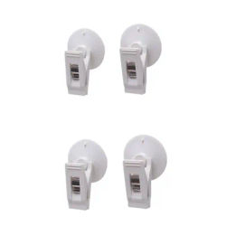 Car Interior Window Clip, Black Suction Cap Clip For Sunshade, Towel & Ticket Holder white 4pcs