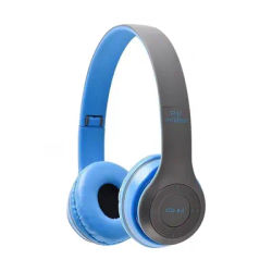 P47 Wireless Bluetooth Headset Stereo Folding Over Ear Headphones For Sports, Gaming & Phone blue
