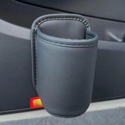 Leather Car Door Cup Holder Organizer Automotive Drink Rack Storage Bin For Back Seat Universal Interior Accessories black
